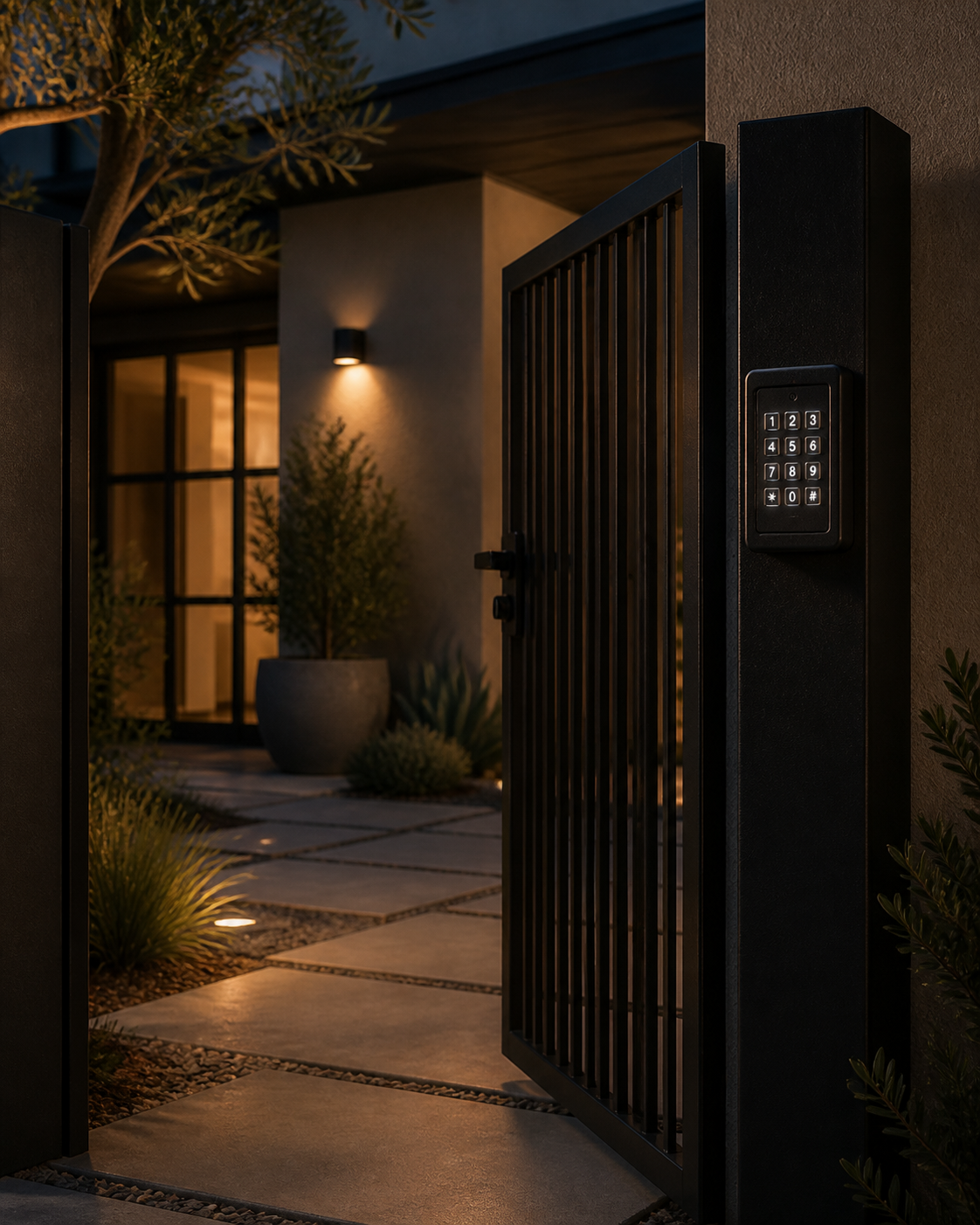 Gate automation equipment at a California entrance