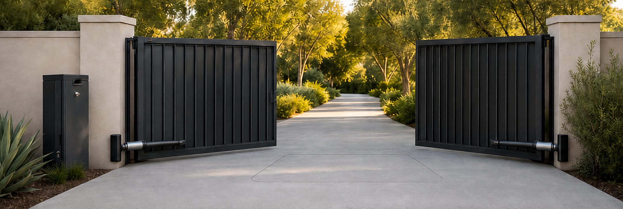 Finished gate and underground loop installation