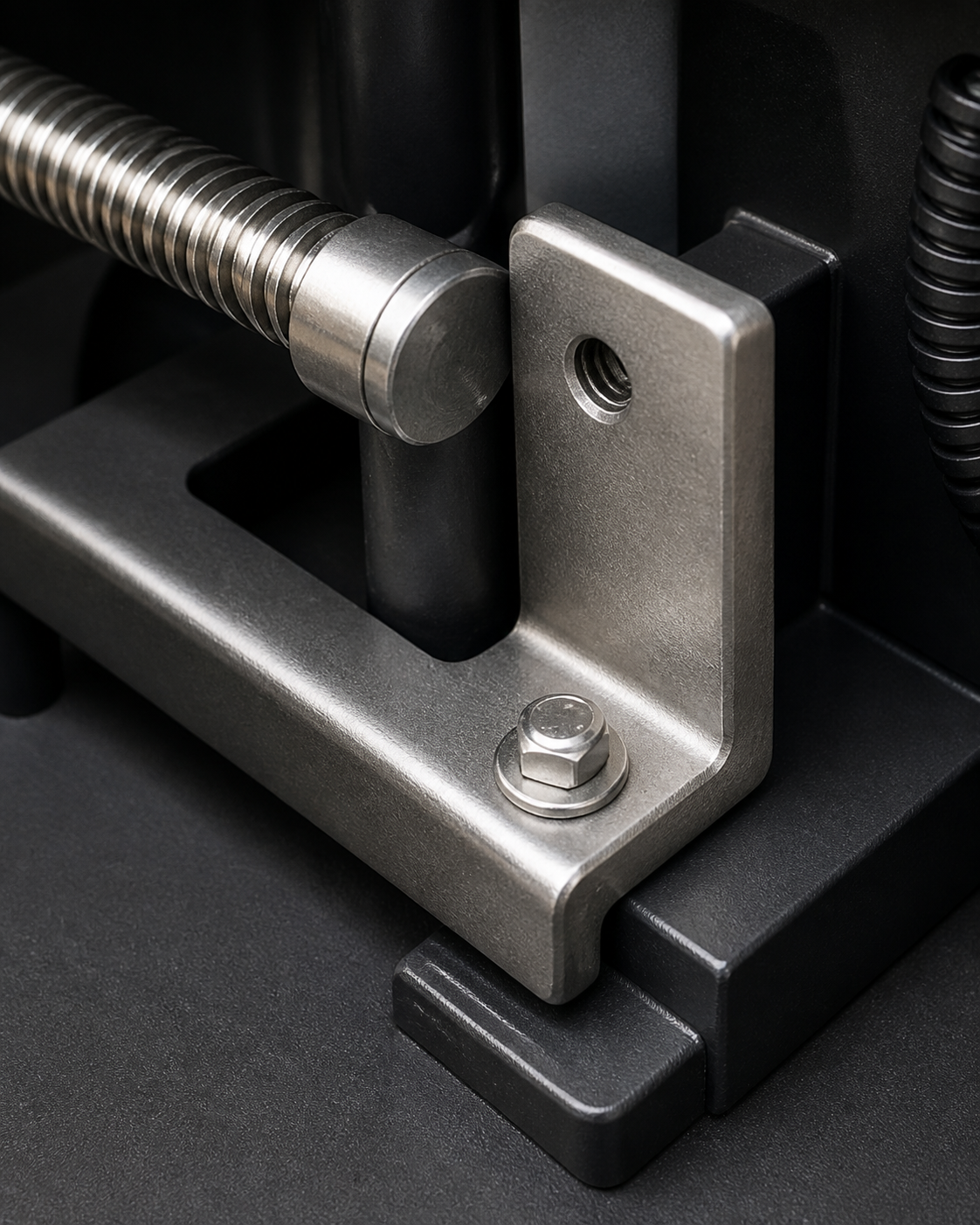 Clean dry gate operator drive bracket and screw
