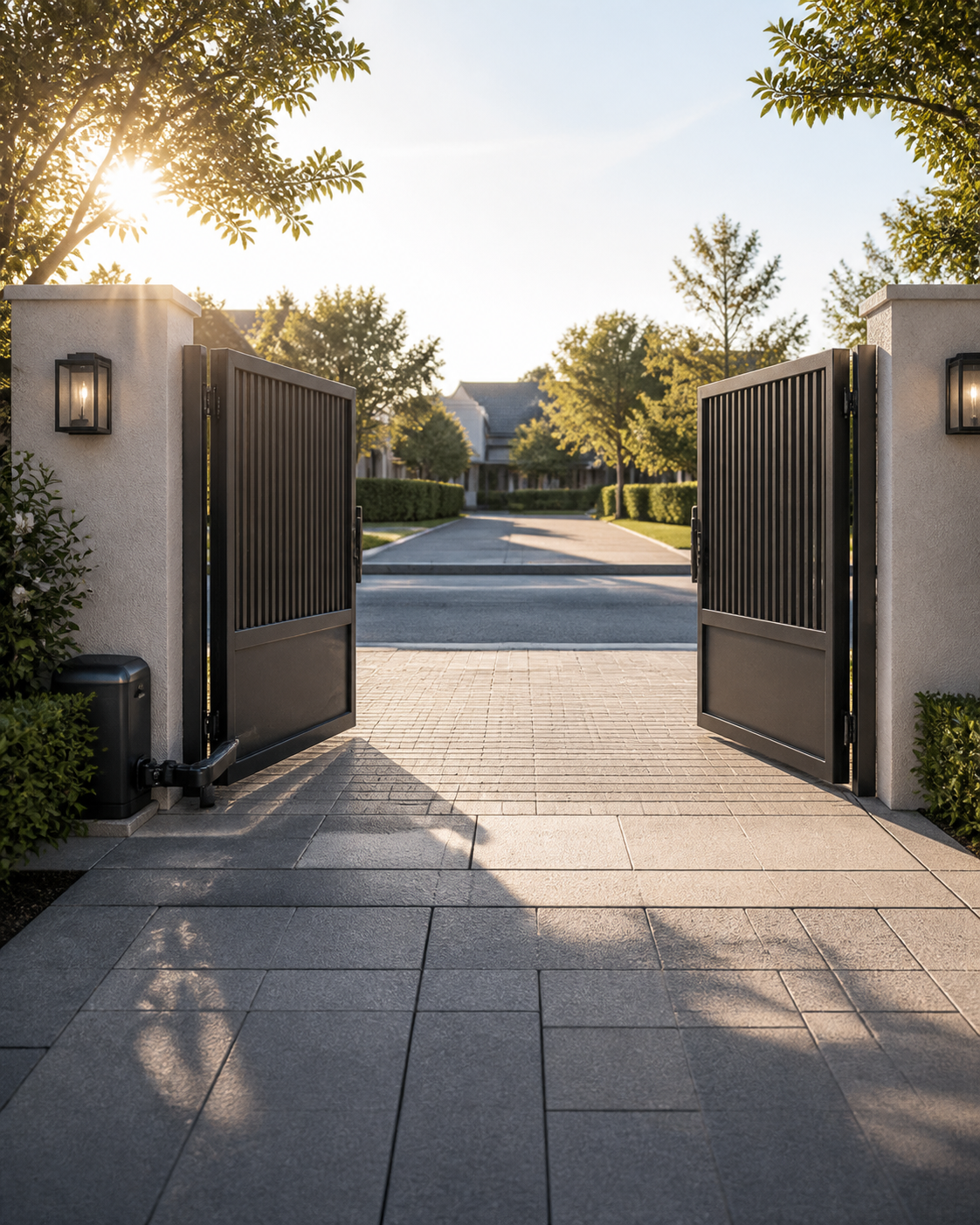 Gate automation equipment at a California entrance