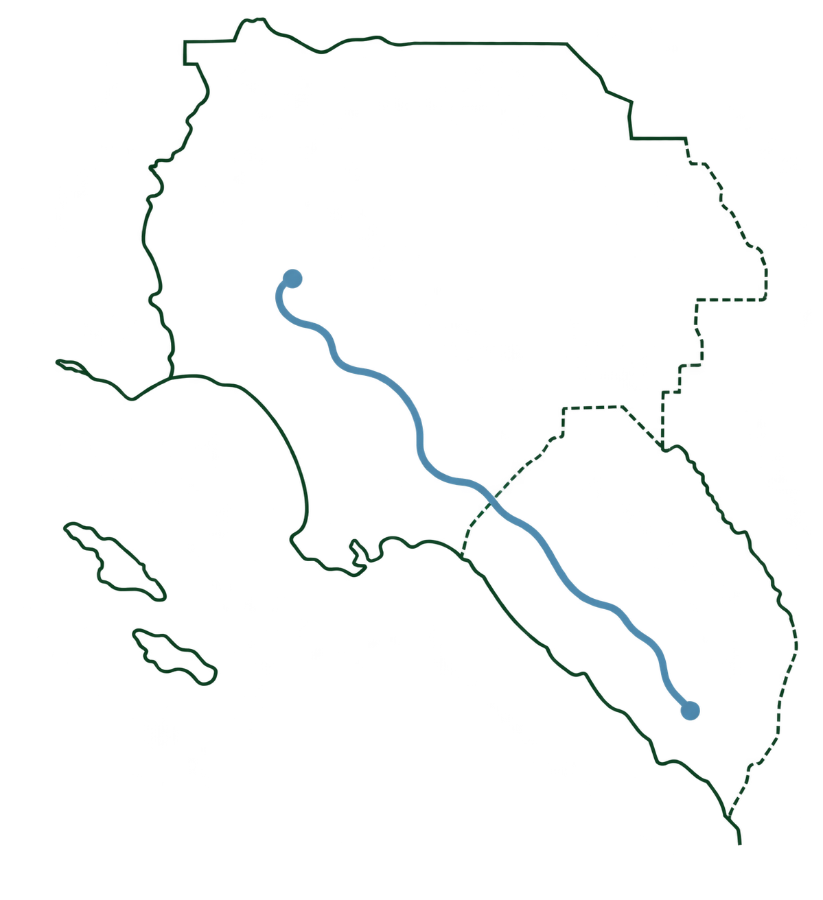 Service coverage corridor spanning Los Angeles County and Orange County