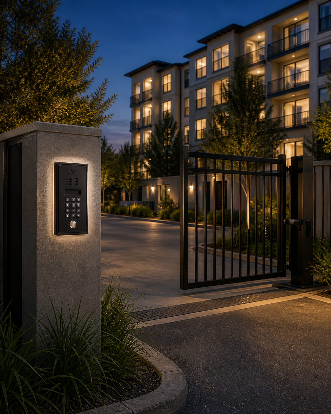 Gate automation equipment at a California entrance