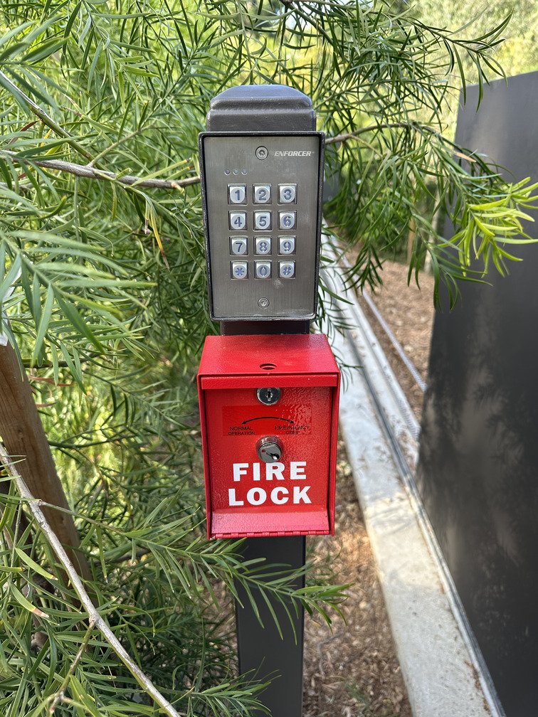 Installed gate keypad